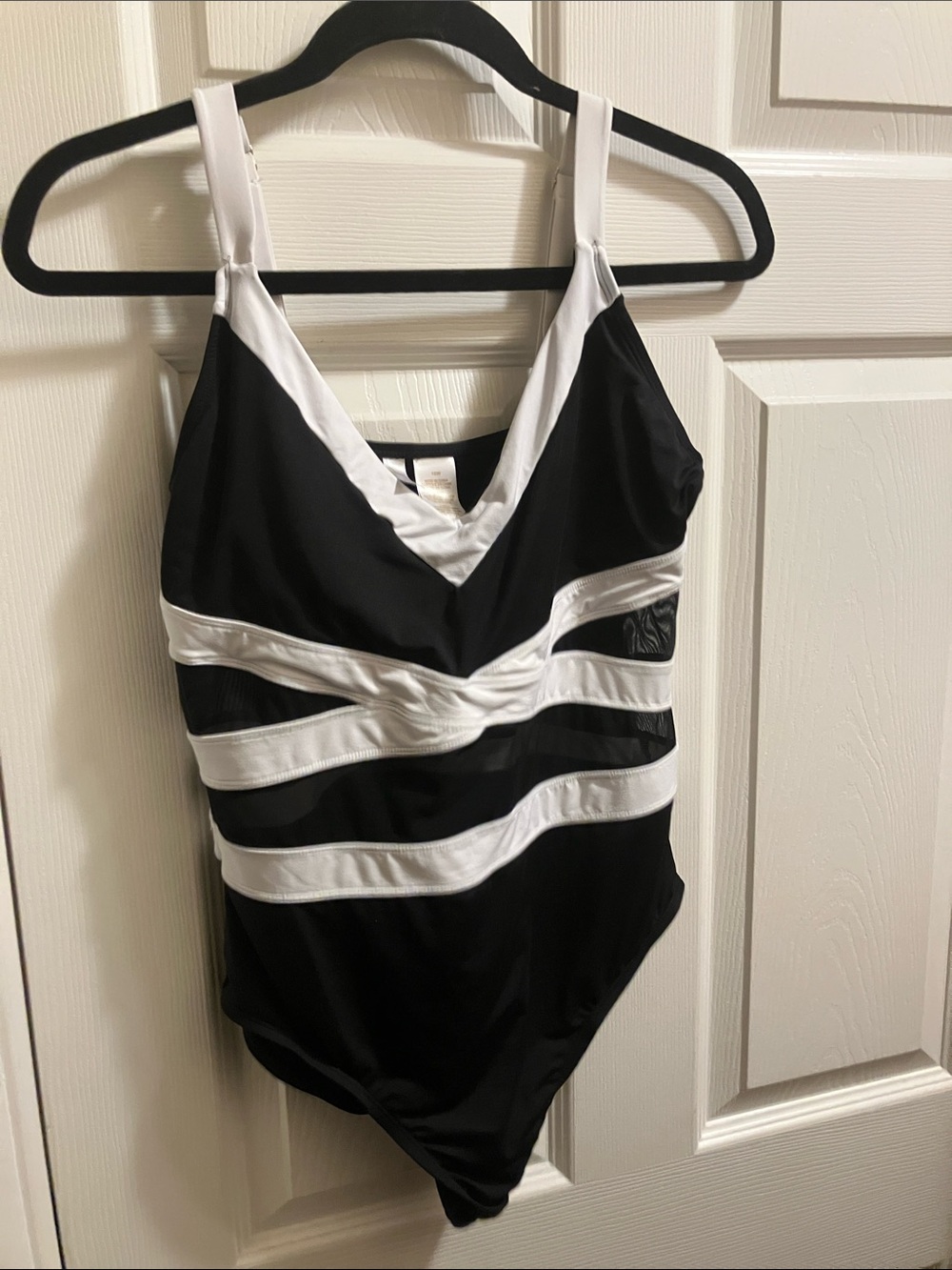 Anne Cole Black and White Striped One-Piece Swimsuit